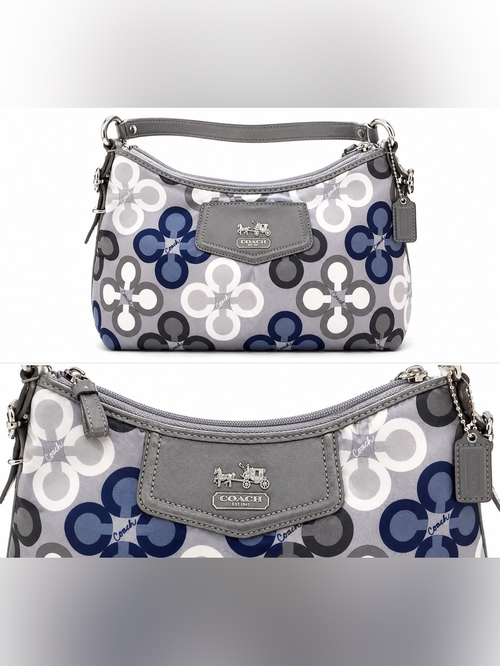 Coach 44438 Clover Sateen Multi Color Madison Signature Shoulder Bag - Picture 3 of 5